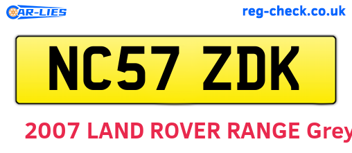 NC57ZDK are the vehicle registration plates.