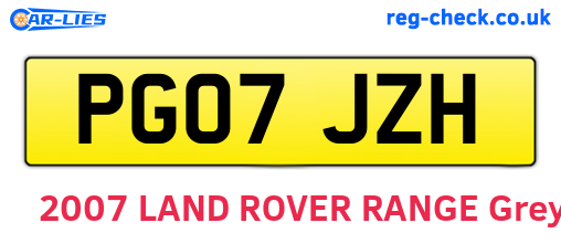 PG07JZH are the vehicle registration plates.