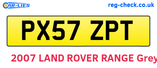 PX57ZPT are the vehicle registration plates.
