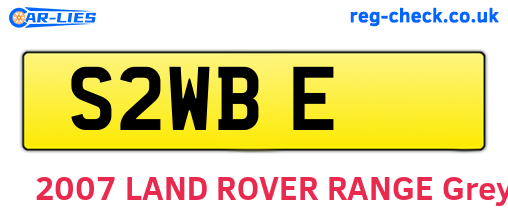 S2WBE are the vehicle registration plates.