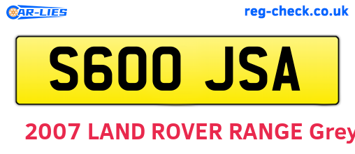 S600JSA are the vehicle registration plates.