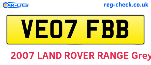 VE07FBB are the vehicle registration plates.