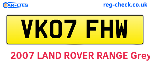 VK07FHW are the vehicle registration plates.