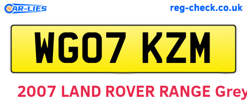 WG07KZM are the vehicle registration plates.