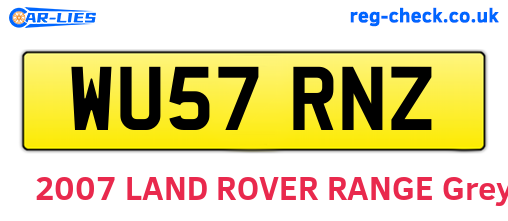 WU57RNZ are the vehicle registration plates.