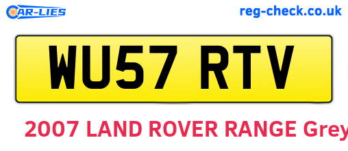 WU57RTV are the vehicle registration plates.