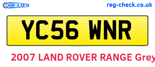 YC56WNR are the vehicle registration plates.