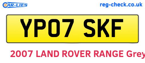 YP07SKF are the vehicle registration plates.