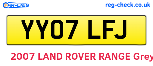 YY07LFJ are the vehicle registration plates.