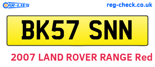 BK57SNN are the vehicle registration plates.