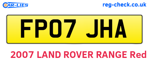 FP07JHA are the vehicle registration plates.