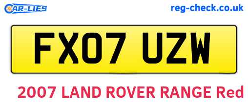 FX07UZW are the vehicle registration plates.