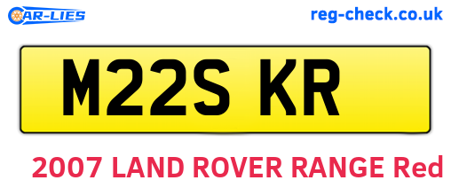 M22SKR are the vehicle registration plates.