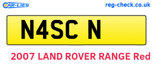 N4SCN are the vehicle registration plates.