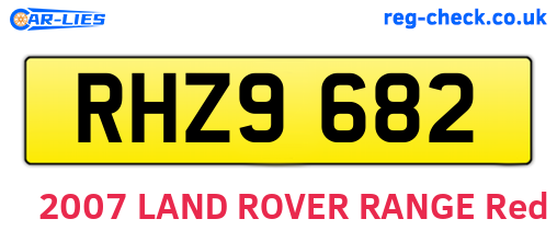 RHZ9682 are the vehicle registration plates.
