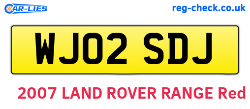 WJ02SDJ are the vehicle registration plates.