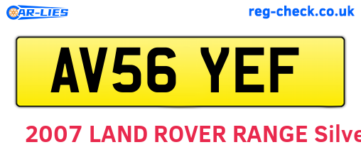 AV56YEF are the vehicle registration plates.