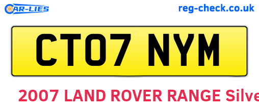 CT07NYM are the vehicle registration plates.