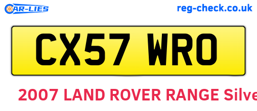 CX57WRO are the vehicle registration plates.