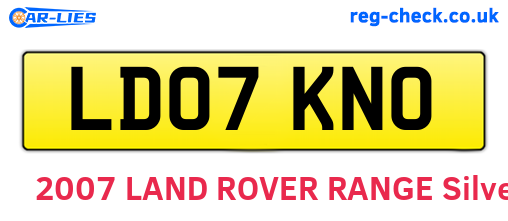 LD07KNO are the vehicle registration plates.