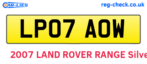 LP07AOW are the vehicle registration plates.
