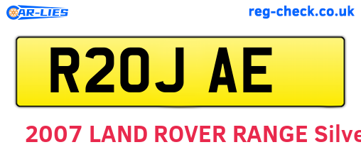 R20JAE are the vehicle registration plates.