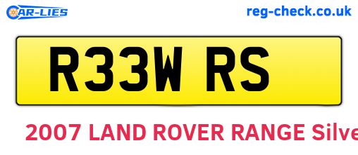 R33WRS are the vehicle registration plates.
