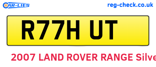 R77HUT are the vehicle registration plates.