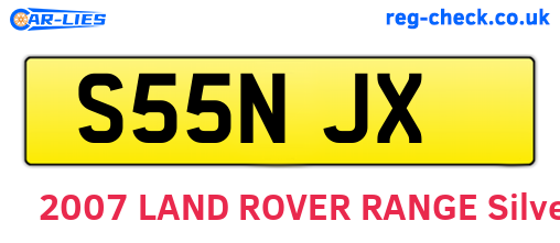 S55NJX are the vehicle registration plates.