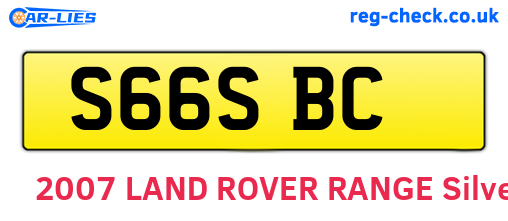 S66SBC are the vehicle registration plates.