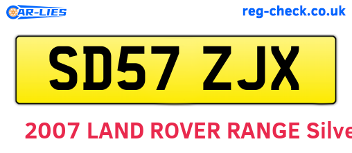 SD57ZJX are the vehicle registration plates.