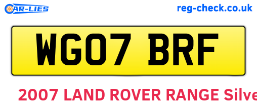 WG07BRF are the vehicle registration plates.