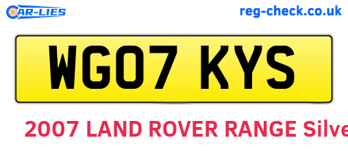 WG07KYS are the vehicle registration plates.