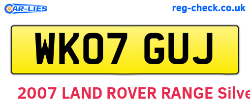 WK07GUJ are the vehicle registration plates.