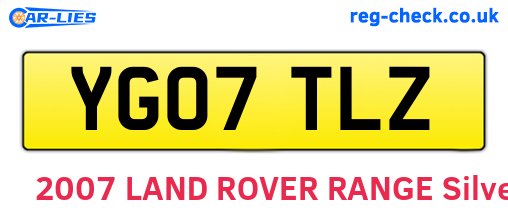 YG07TLZ are the vehicle registration plates.