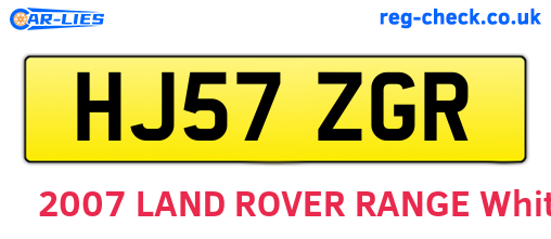 HJ57ZGR are the vehicle registration plates.