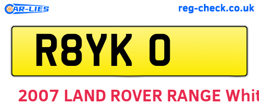 R8YKO are the vehicle registration plates.