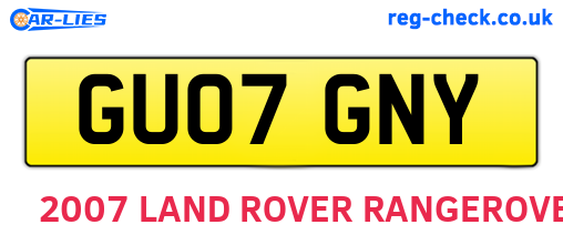 GU07GNY are the vehicle registration plates.