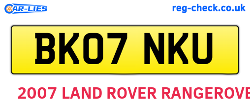 BK07NKU are the vehicle registration plates.