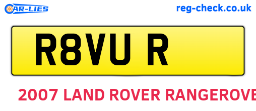 R8VUR are the vehicle registration plates.