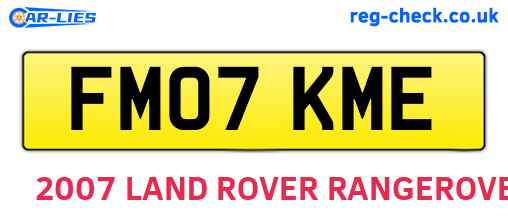 FM07KME are the vehicle registration plates.