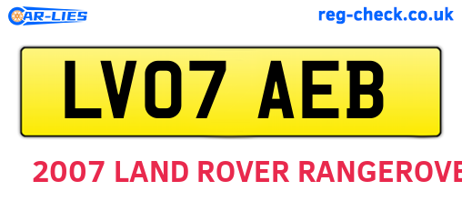 LV07AEB are the vehicle registration plates.