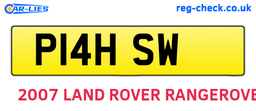 P14HSW are the vehicle registration plates.