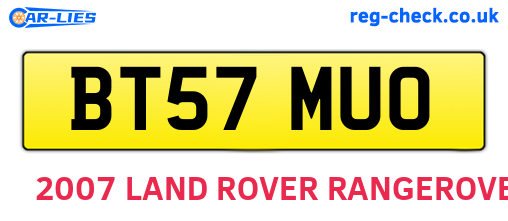 BT57MUO are the vehicle registration plates.
