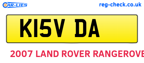 K15VDA are the vehicle registration plates.
