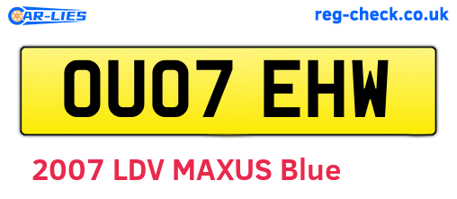 OU07EHW are the vehicle registration plates.