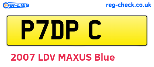 P7DPC are the vehicle registration plates.