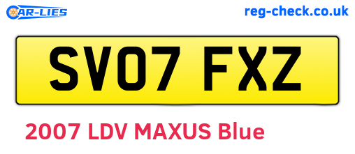 SV07FXZ are the vehicle registration plates.