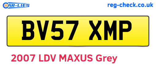 BV57XMP are the vehicle registration plates.