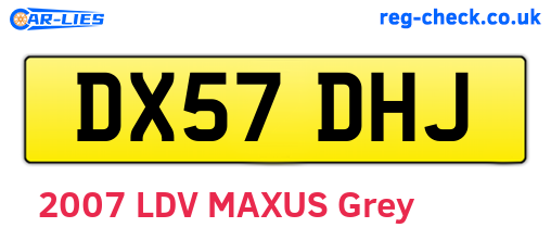 DX57DHJ are the vehicle registration plates.